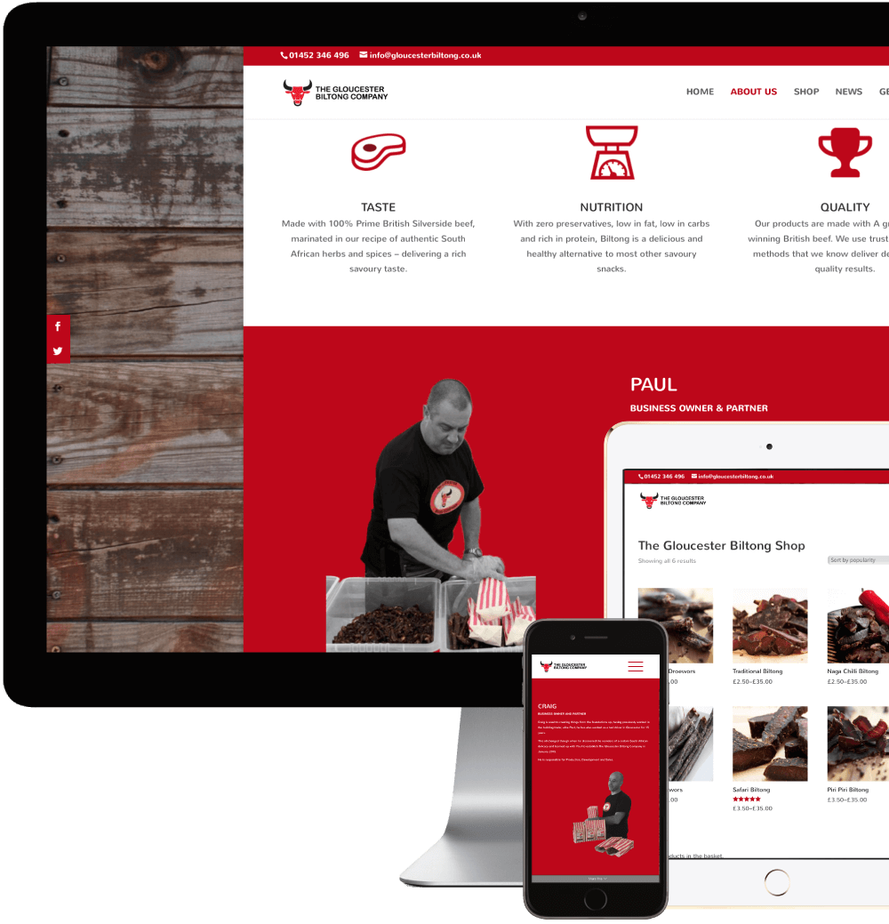 Gloucester Biltong Website Design Ecommerce